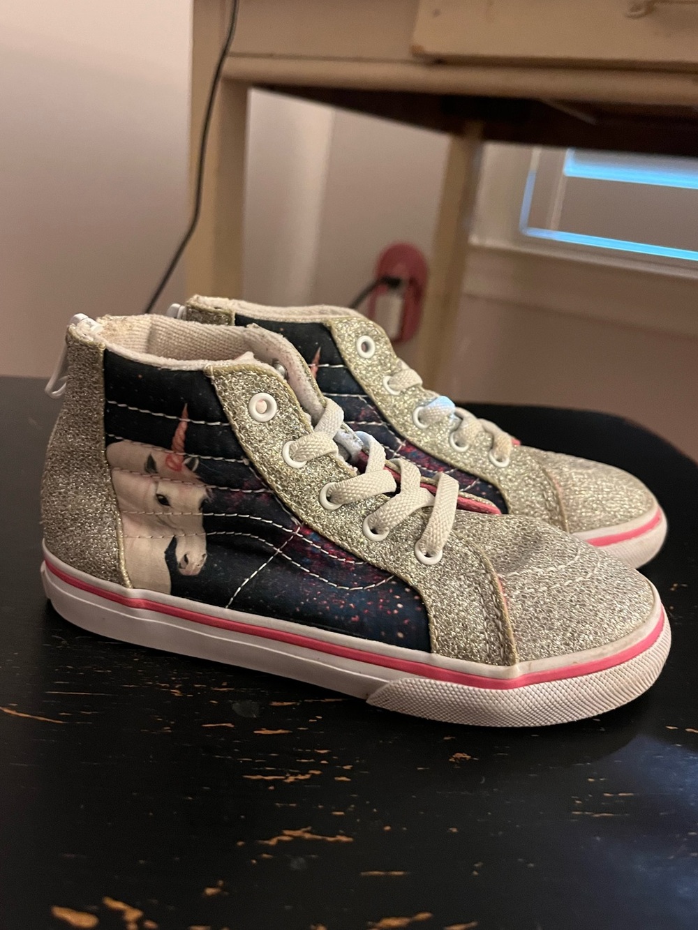 Vans Kids Glitter Unicorn High-Top Sneakers - Silver, Pink, Black